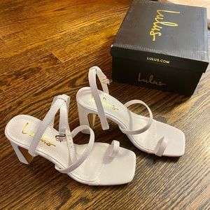 Lulus white ankle strap sandals